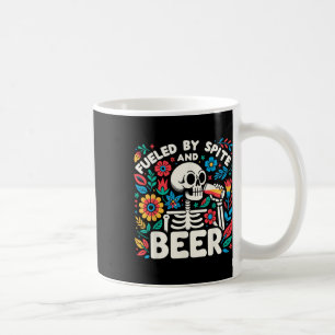 By Spite And Beer Halloween Skeleton Floral Coffee Mug