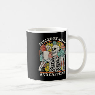 By Spite And Caffeine Skeleton Halloween Coffee Mug