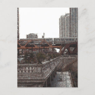 By the Chicago River... Postcard