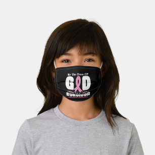 By The Grace God Im A Survivor Breast Cancer Kids' Cloth Face Mask