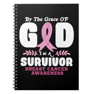 By The Grace God Im A Survivor Breast Cancer Notebook