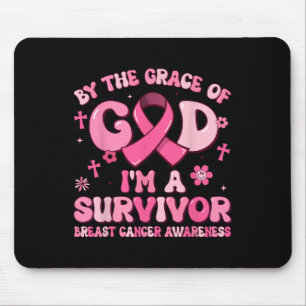 By The Grace God Im A Survivor Breast Cancer Survi Mouse Mat