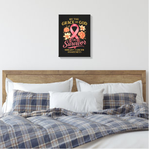 By The Grace Of God Breast Cancer Survivor Faith Canvas Print