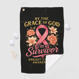 By The Grace Of God Breast Cancer Survivor Faith Golf Towel