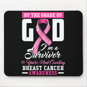 By The Grace Of God Survivor 10 Year Breast Cancer Mouse Mat