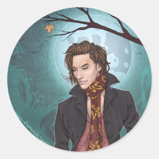 By the light of the moon classic round sticker