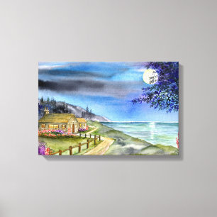By The Light of The Silvery Moon Canvas Print