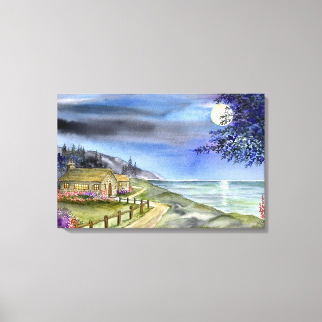 By The Light of The Silvery Moon Canvas Print (Front)