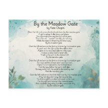 By the Meadow Gate Poem Postcard * Kate Chopin