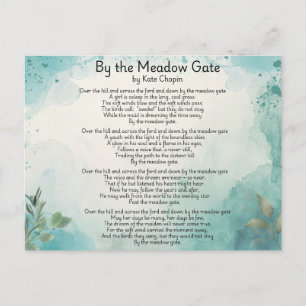 By the Meadow Gate Poem Postcard * Kate Chopin
