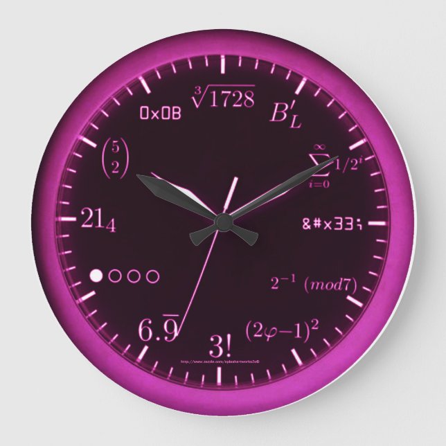 "By the NUMBERS, Math" Large Clock (Front)