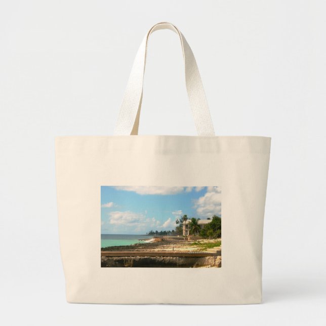By The Ocean Large Tote Bag (Front)