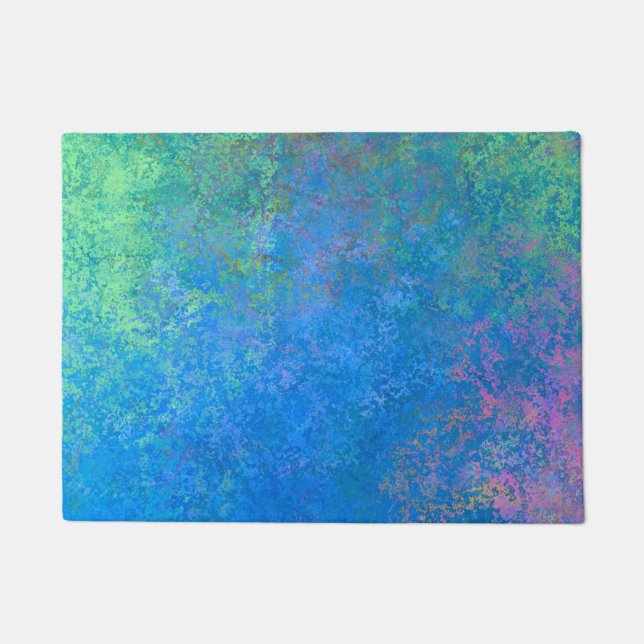 By the Sea Alcohol Ink, Abstract Acrylic Pour Doormat (Front)