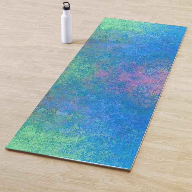 By the Sea Alcohol Ink, Abstract Acrylic Pour Yoga Mat (In Situ)