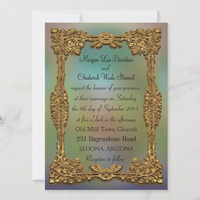 By the Sea Gala Formal Wedding Invitation (Front)