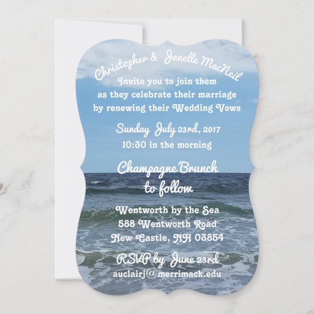By The Sea High Definition Wedding Invitation (Front)