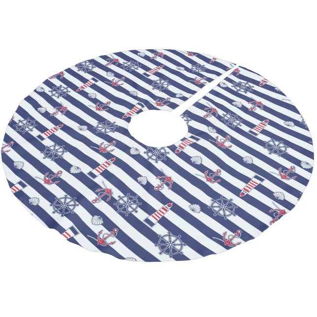 By The Sea Pattern Brushed Polyester Tree Skirt (Angled)