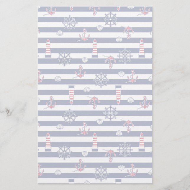 By The Sea Pattern Stationery (Front)