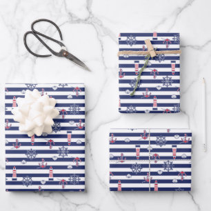 By The Sea Pattern Wrapping Paper Sheet