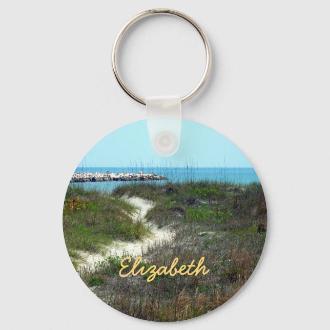 By the Sea Personalised Key Ring (Front)