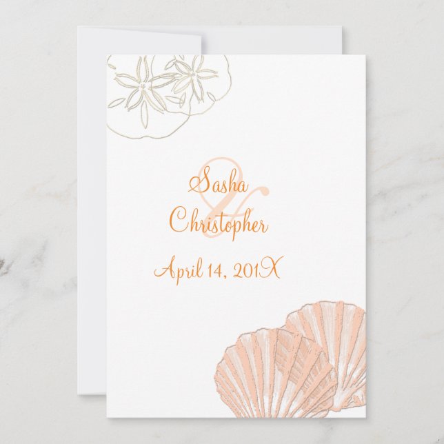 By the Sea/pink+orange/ Wedding Invitations (Front)