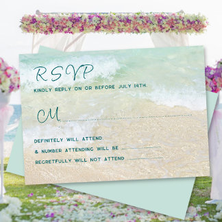 By the Sea RSVP Number Attending Enclosure Card