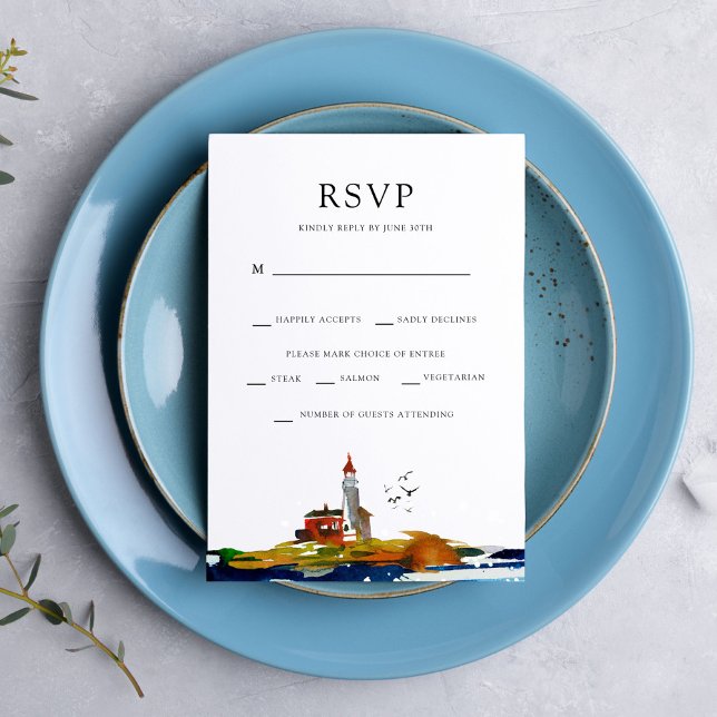 By The Sea RSVP with Entree Options Invitation (Creator Uploaded)