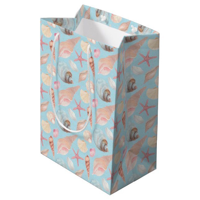 By the Sea Series Design 9   Medium Gift Bag (Back Angled)