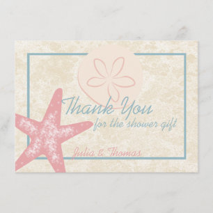 By the Sea Thank You Flat Card