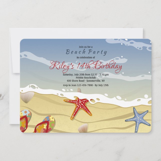 By the Seashore Invitation (Front)