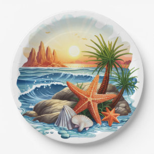 By The Seashore  Paper Plate