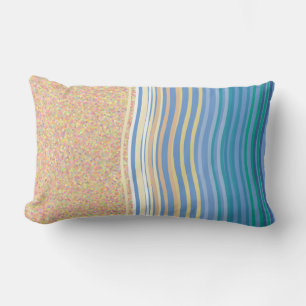 By the seaside beach holiday sand and waves lumbar cushion