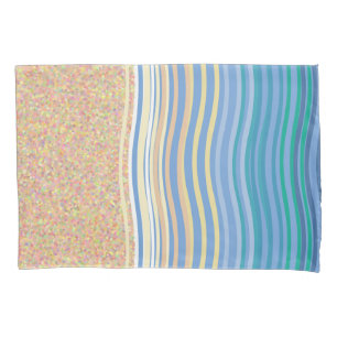 By the seaside beach holiday sand and waves pillowcase