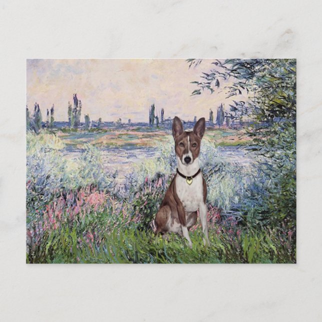 By the Seine - Basenji Postcard (Front)