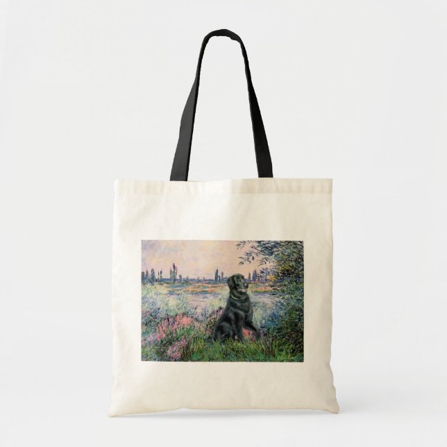 By the Seine - Flat Coated Retriever Tote Bag (Front)