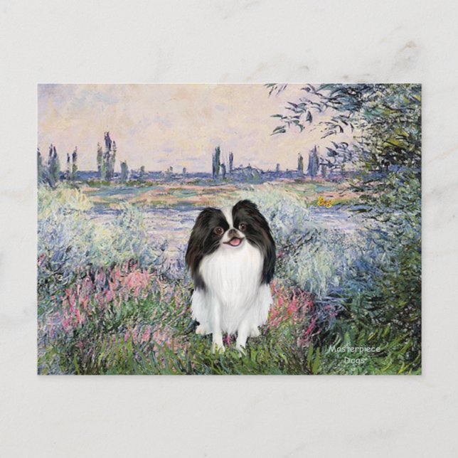 By the Seine - Japanese Chin 3 Postcard (Front)