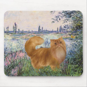 By the Seine - Red Persian cat Mouse Mat