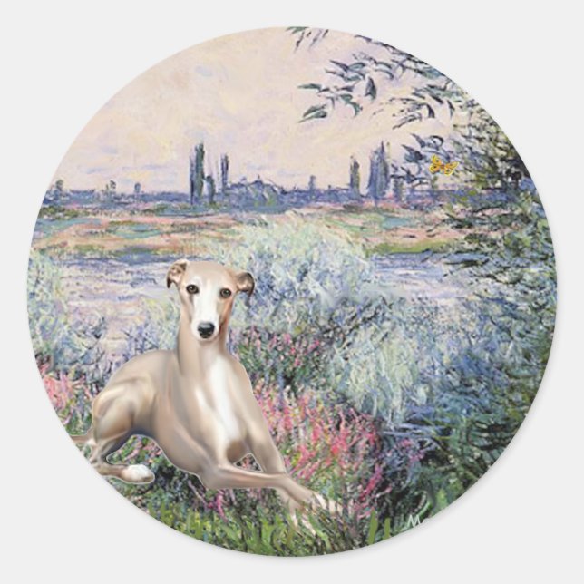 By the Seine - Whippet #2 Classic Round Sticker (Front)
