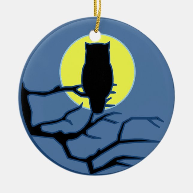 By the Shadow of the Moon Ceramic Tree Decoration (Front)