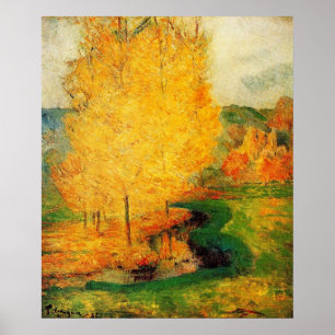 By the Stream, Autumn - Paul Gauguin - c1885 Poster