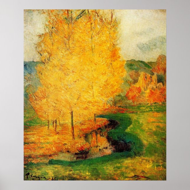 By the Stream, Autumn - Paul Gauguin - c1885 Poster (Front)