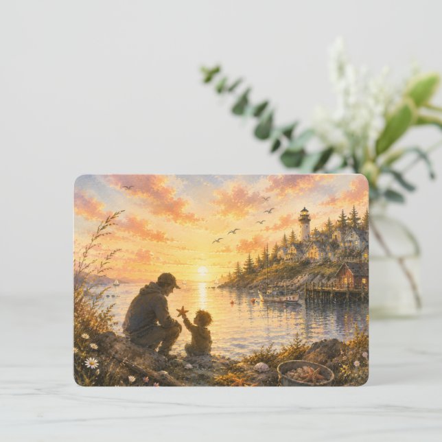 By the Water's Edge Father's Day Card (Standing Front)