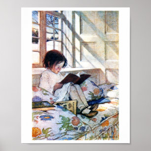 By the Window in Winter, Jessie Willcox Smith Poster