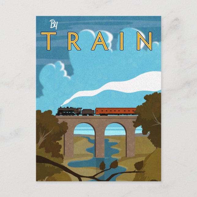 By Train Postcard (Front)