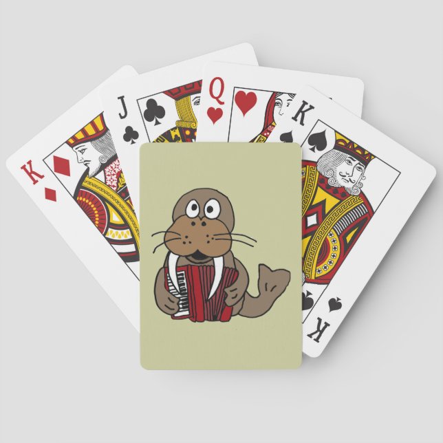 BY- Walrus Playing Accordion Playing Cards (Back)