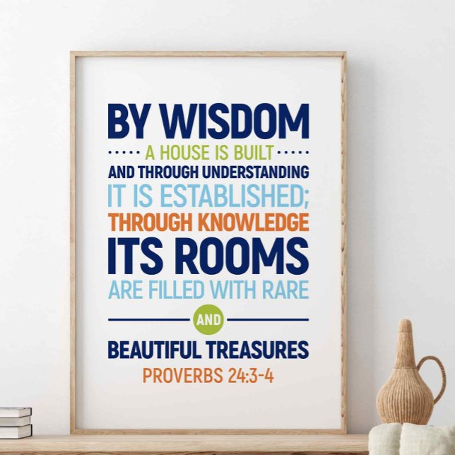 By Wisdom A House Is Built, Proverbs 24:3-4 Poster (Creator Uploaded)