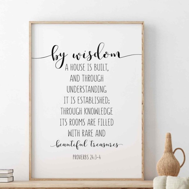 By Wisdom A House Is Built, Proverbs 24:3-4 Poster (Creator Uploaded)