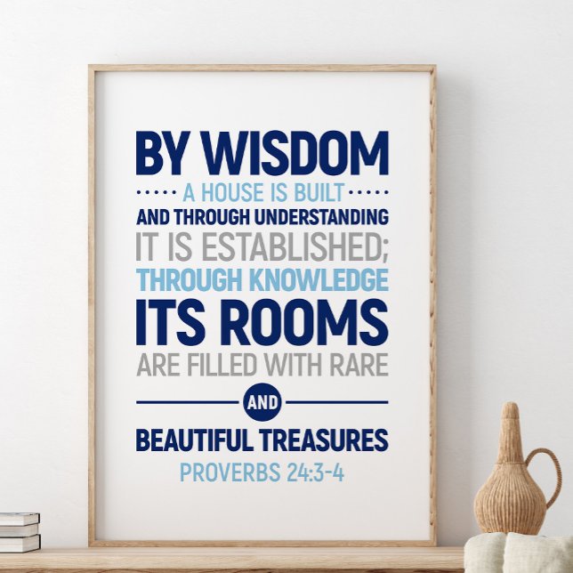 By Wisdom A House Is Built, Proverbs 24:3-4 Poster (Creator Uploaded)
