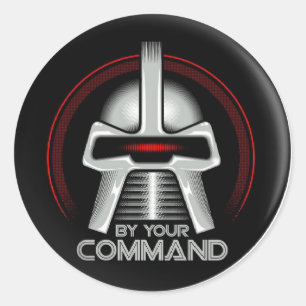 By your command  classic round sticker