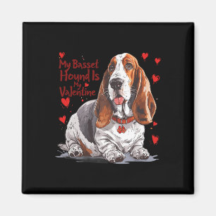 Bybet Hound Is My Valentine Cute Dog Owner Valenti Magnet